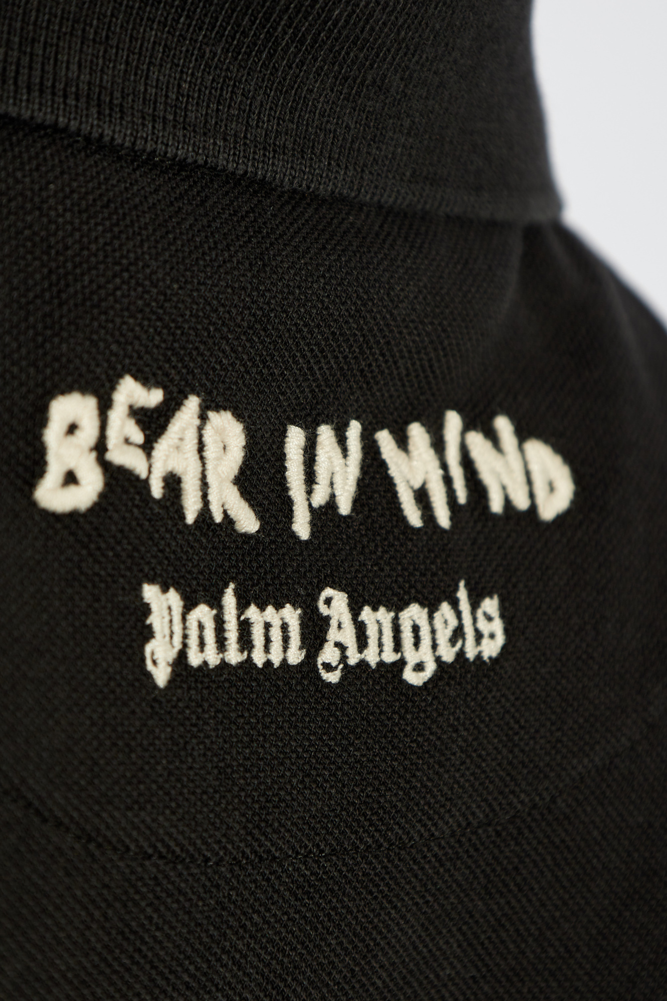 Palm Angels Bear In Mind Polo Shirt In Black