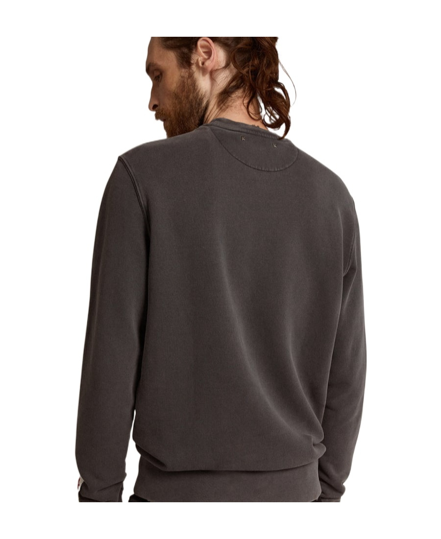 Golden Goose Golden M S Regular Sweatshirt Distressed Cotton Jersey With Logo Clothing In Black