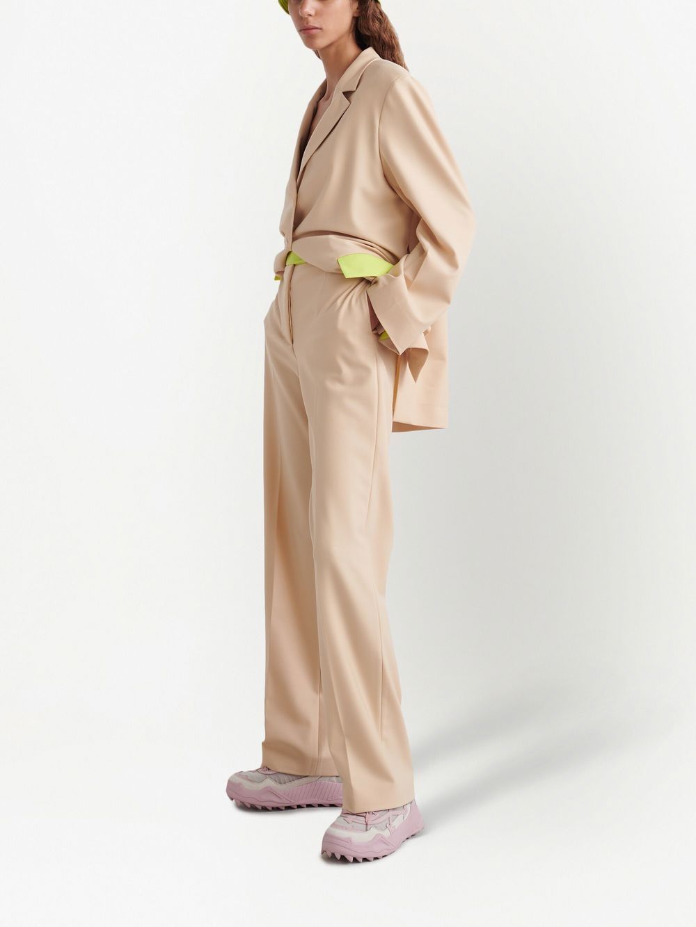 Off-white Active Straight-leg Tailored Trousers In Nude