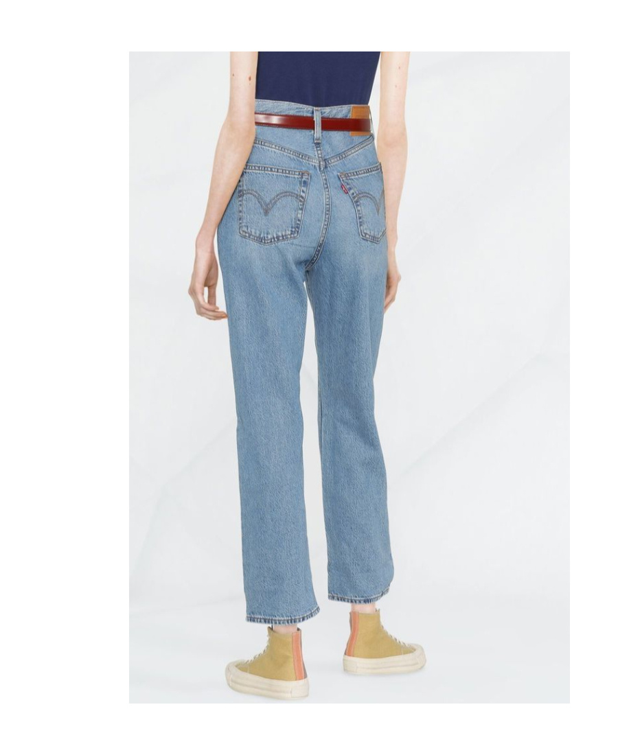 Levi's Levis Womens Multiple Dimensions 501 Straight-leg Mid-rise Jeans In Blue