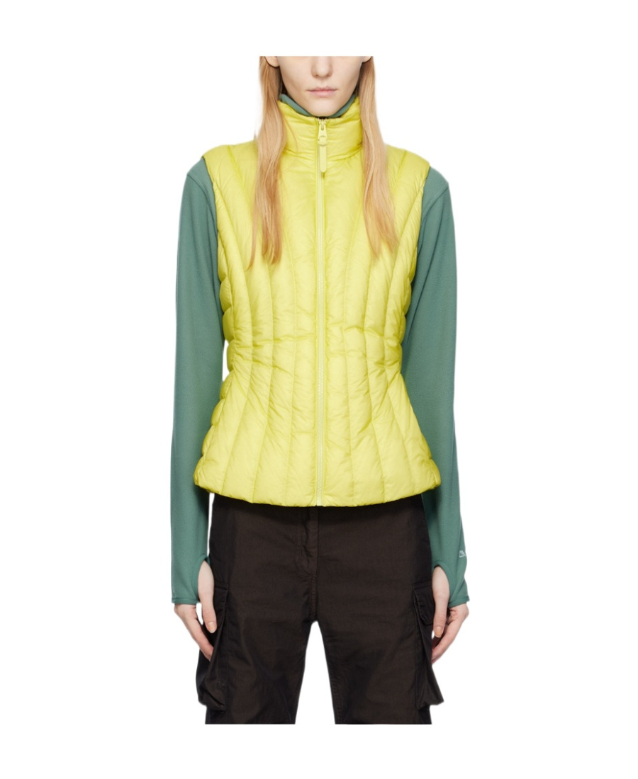 Mackage Standing Collar Quilted Vest In Yellow