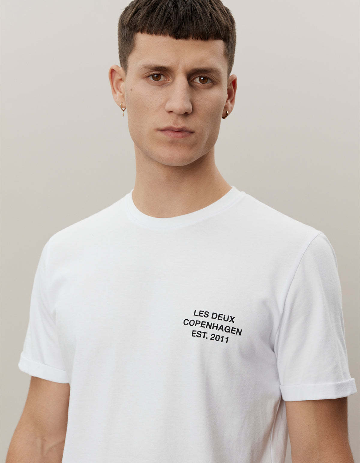 Les Deux T-shirt With Round Neck And Short Sleeves In White