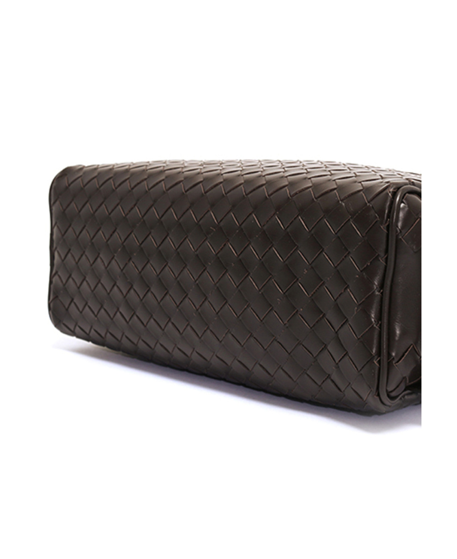 Bottega Veneta Knitted Clutch In Brown