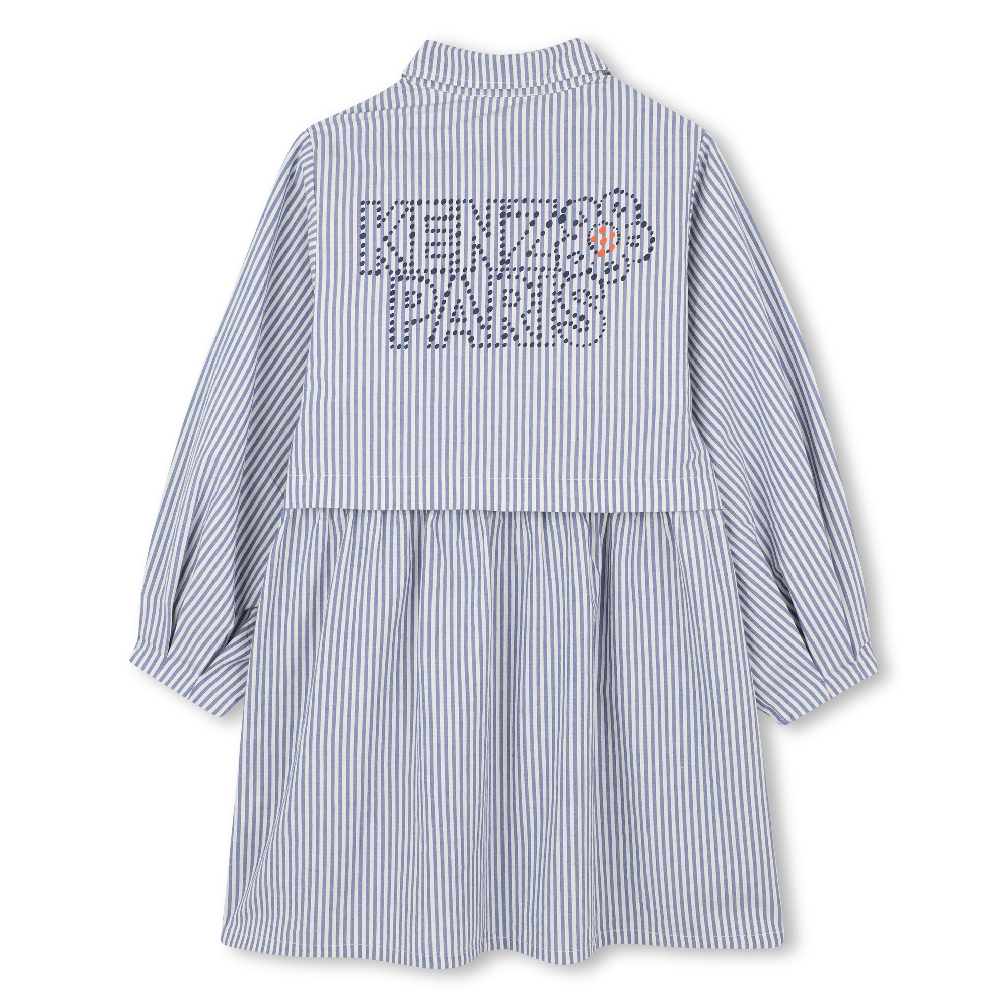 Kenzo Striped Button-up Dress In Blue