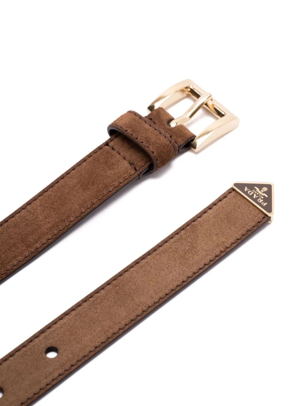 Prada Saffiano Leather Belt In Brown