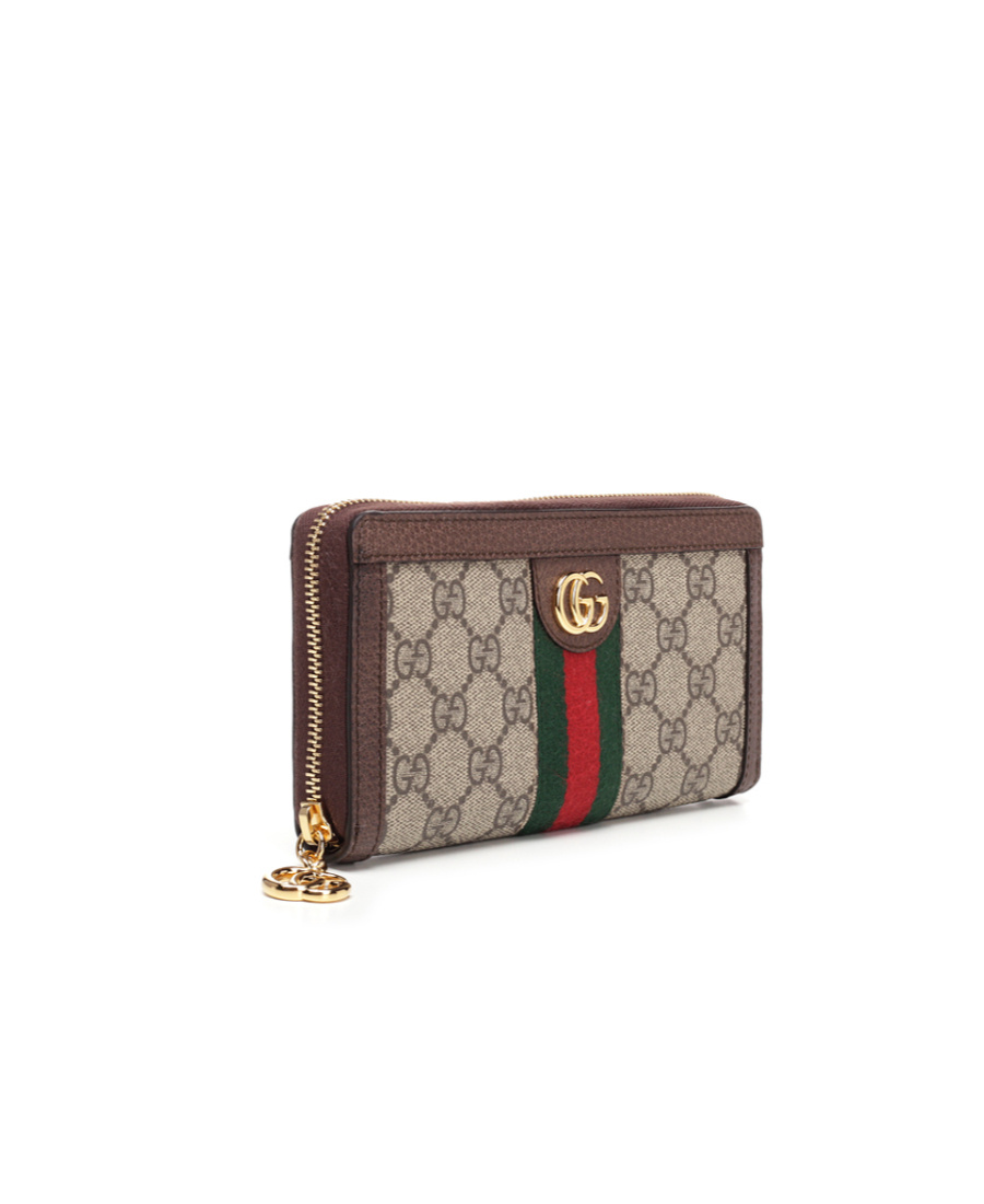 Shop Gucci Ophidia Zip Around Wallet In Black