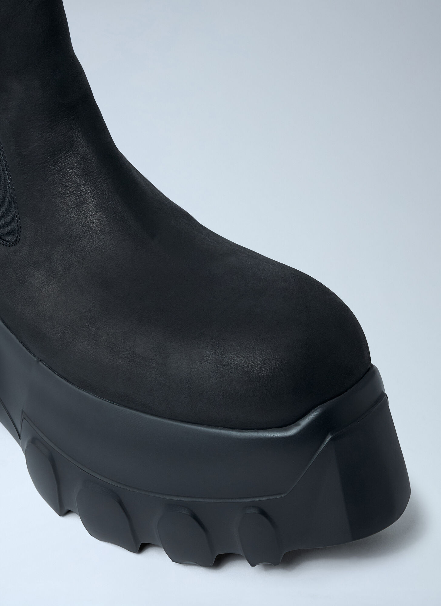 Rick Owens Round Toe Ankle Boots In Black
