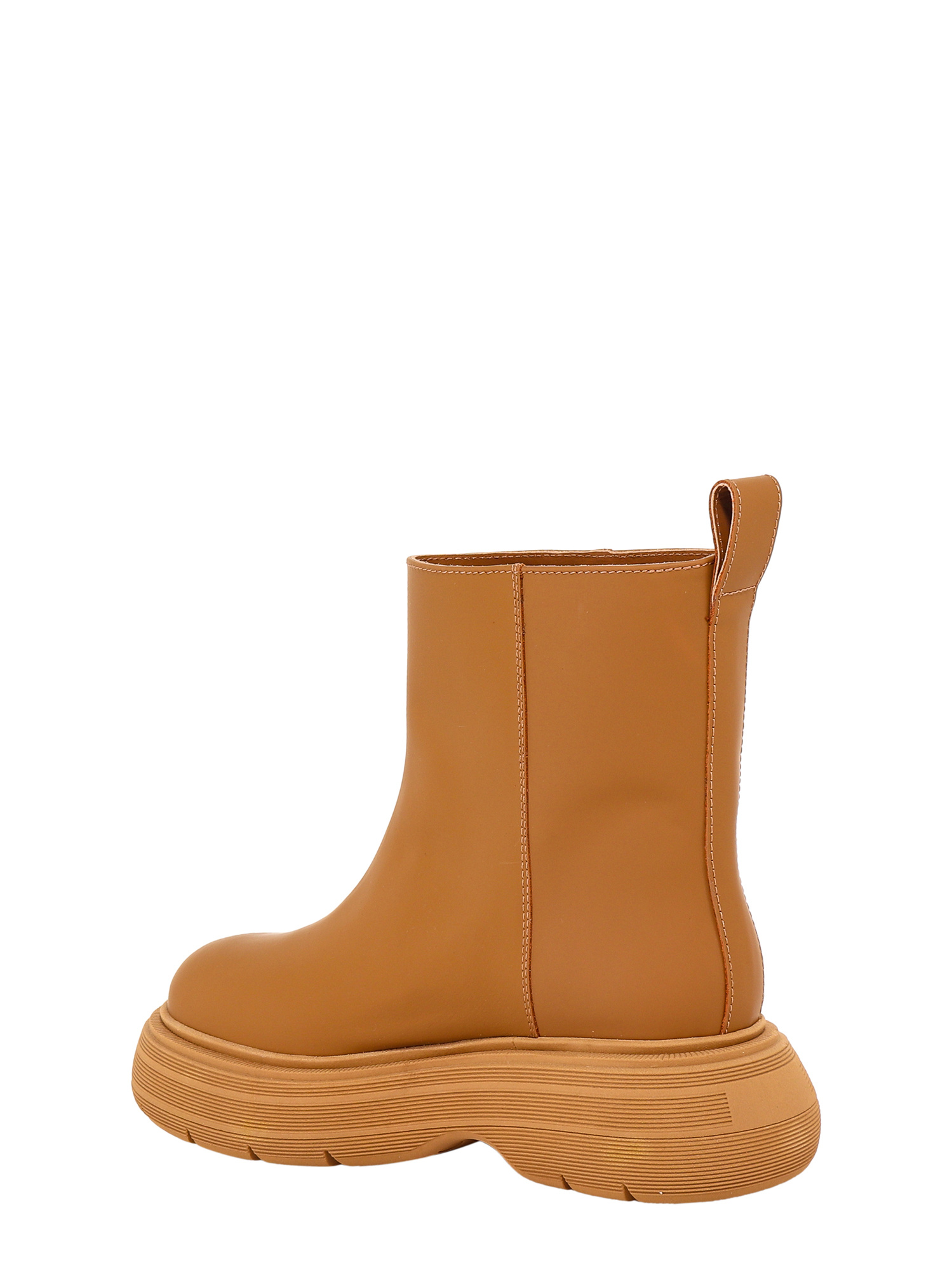 Gia Couture Round-headed Boots In Brown