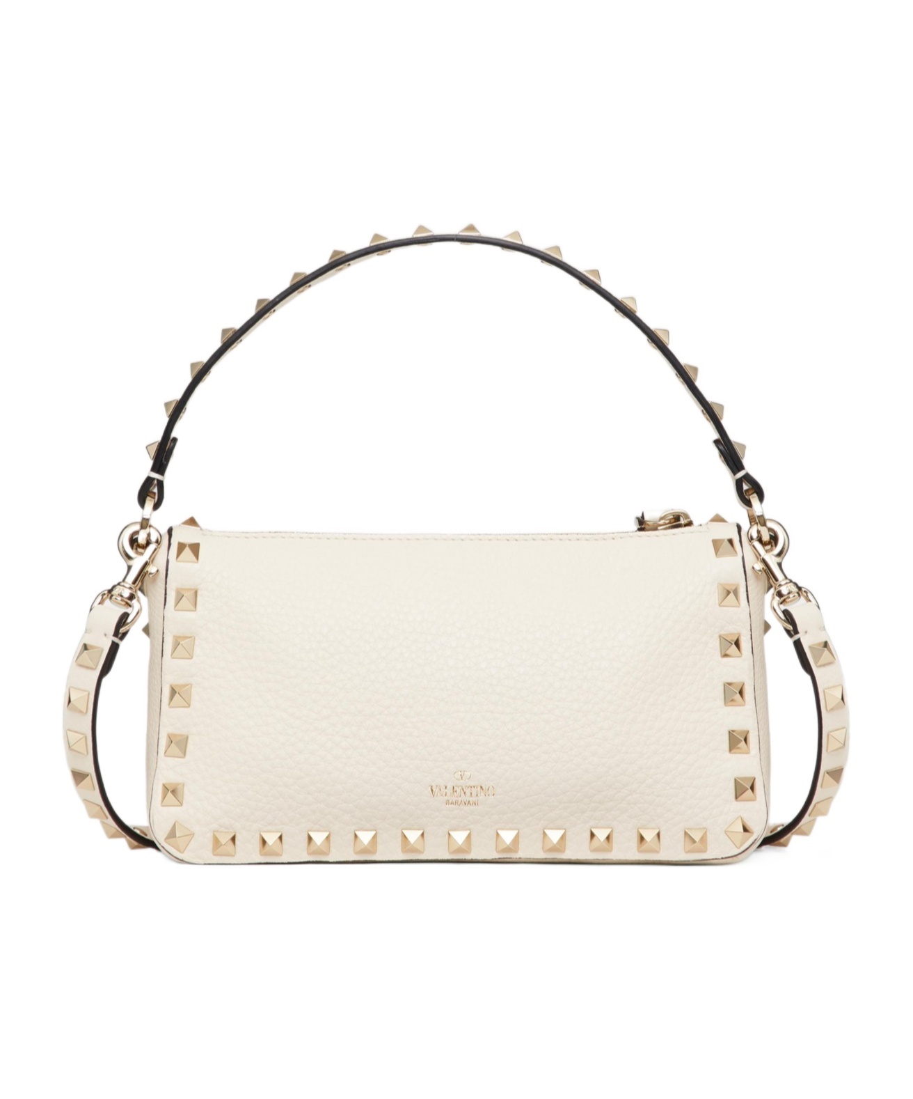 Valentino Garavani Women Rockstud Small Leather Shoulder Bag In White