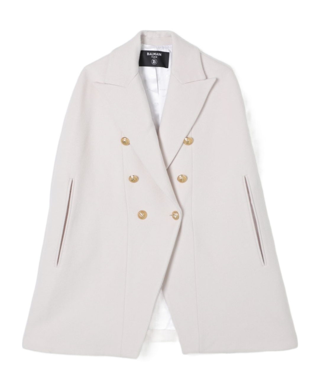 Balmain Lapel Coat In White