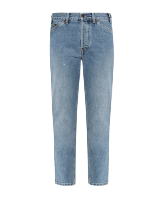 Moschino High-rise Logo-patch Jeans In Blue