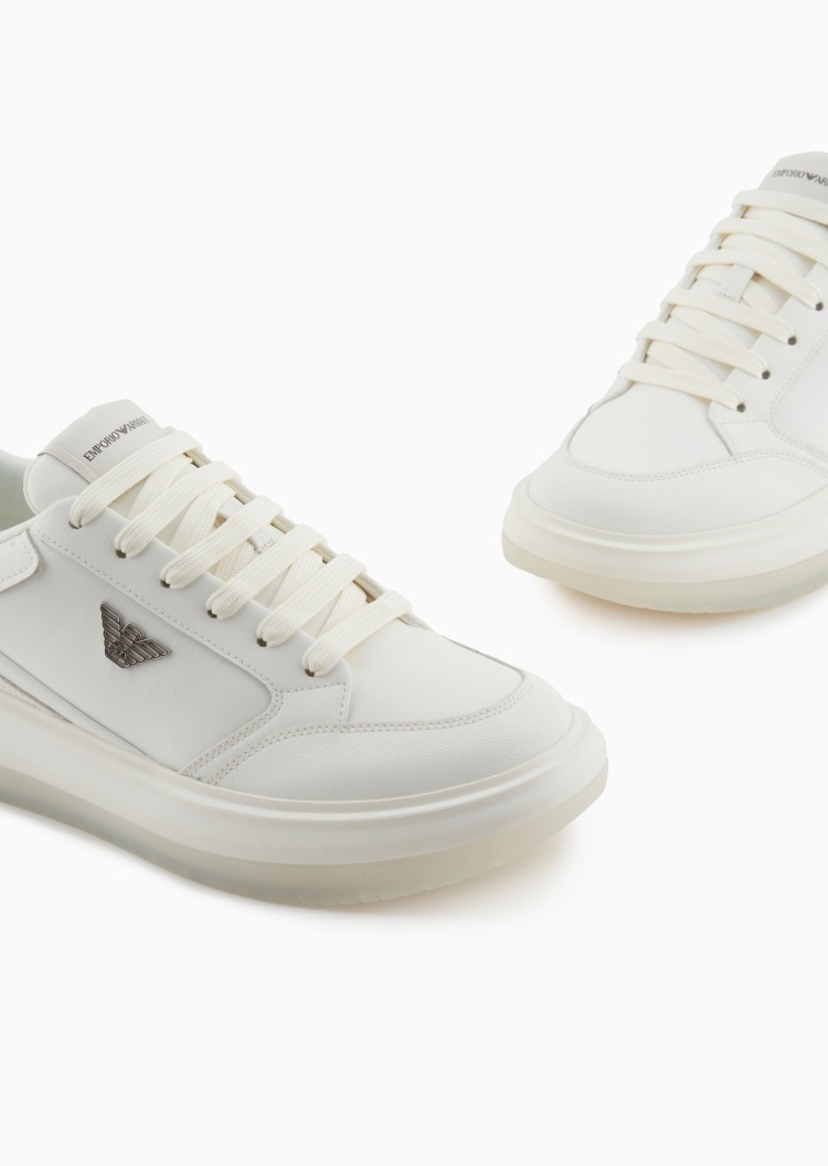 Emporio Armani Men's Logo Sneakers In White