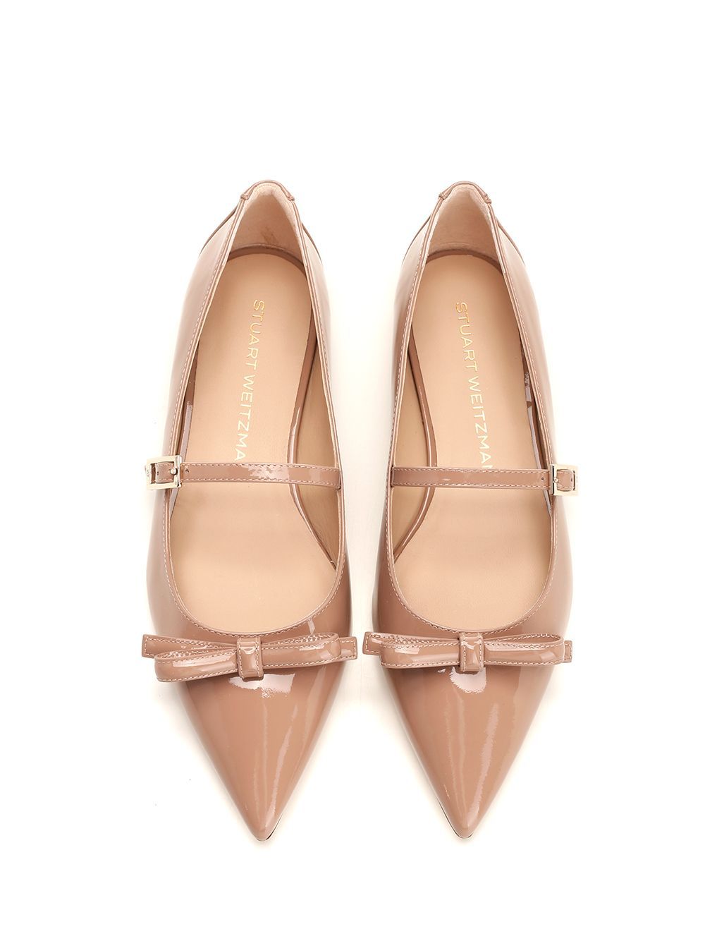 Stuart Weitzman Pointed Ballet Shoes In Nude