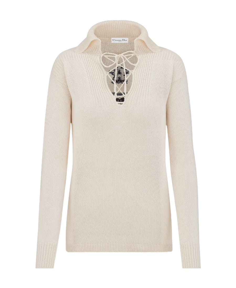 Shop Dior Sweater In White