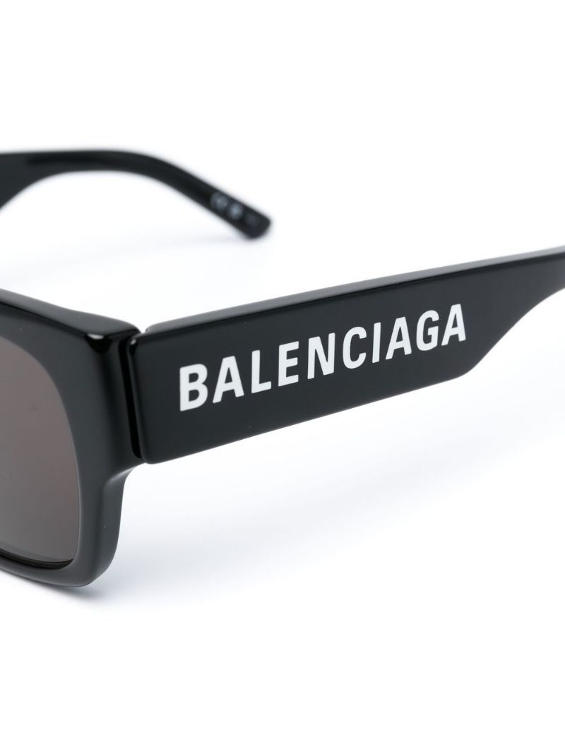 Balenciaga Enamelled-logo Square-frame Sunglasses In Black