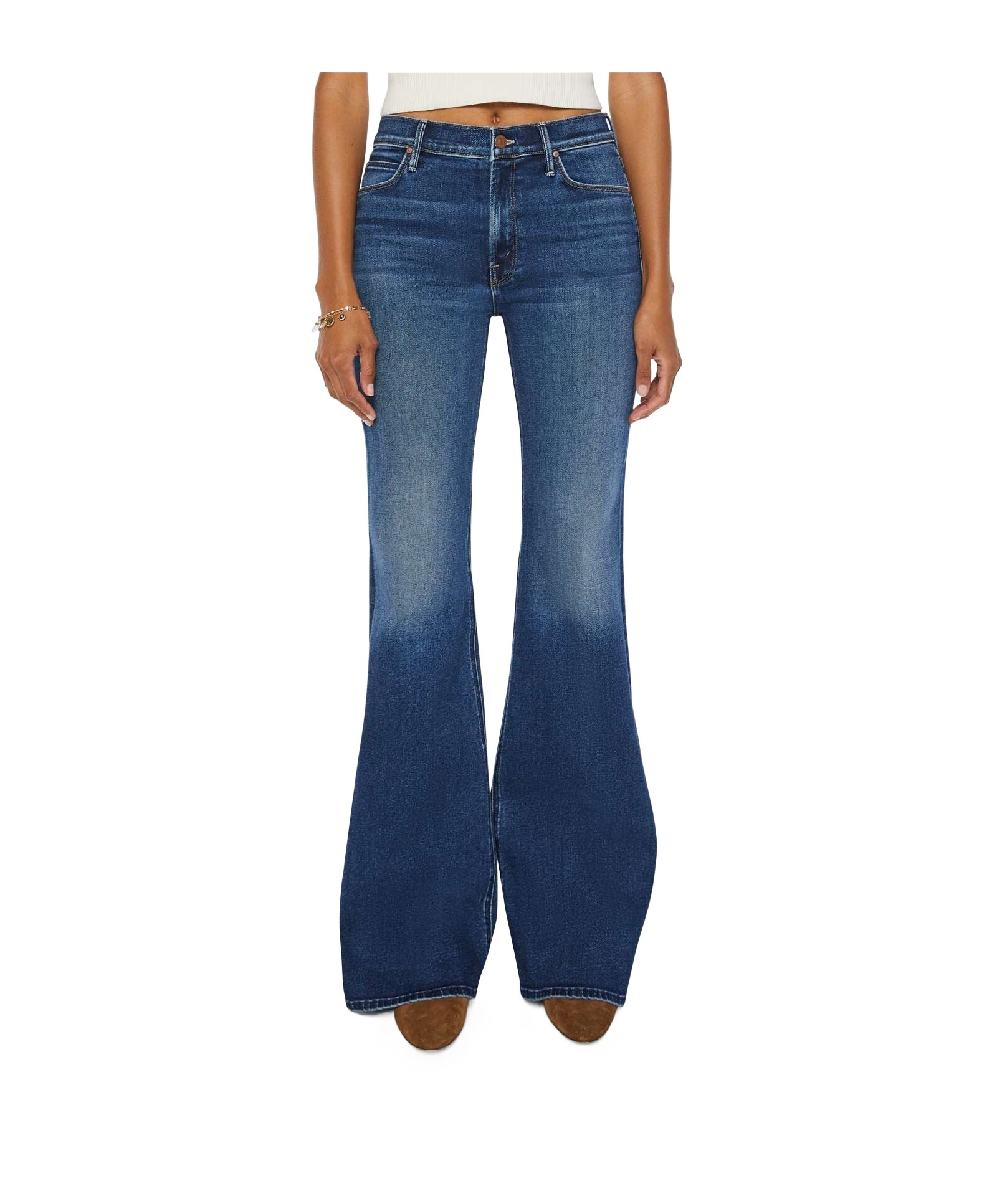 Mother The Dodger Prep Ankle Yee Haw Wide Leg Jean In Blue