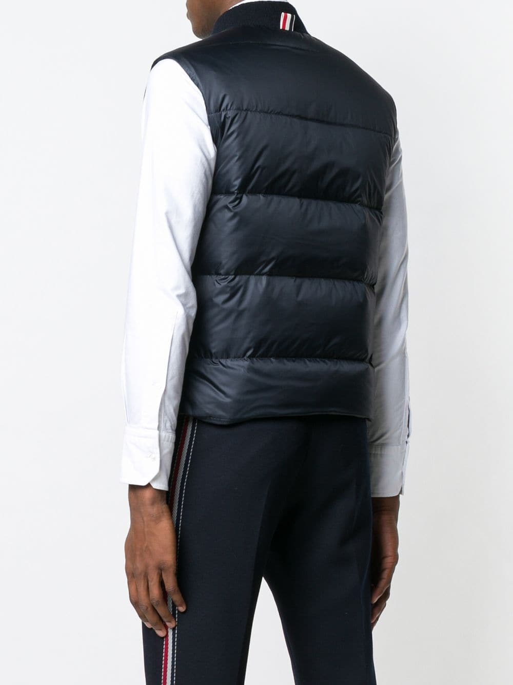 Thom Browne Stripe Down Puffer Vest In Black
