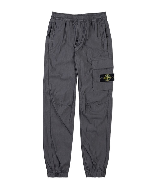 Stone Island Logo Patch-detail Trousers In Charcoal-grey