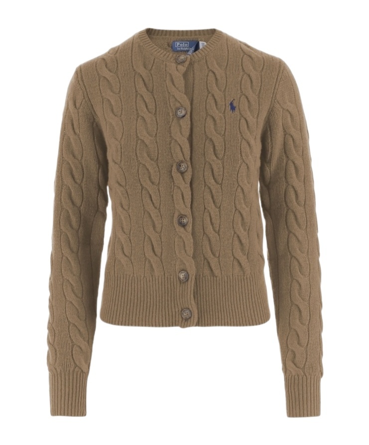 Polo Ralph Lauren Long-sleeve Cardigan In Beige