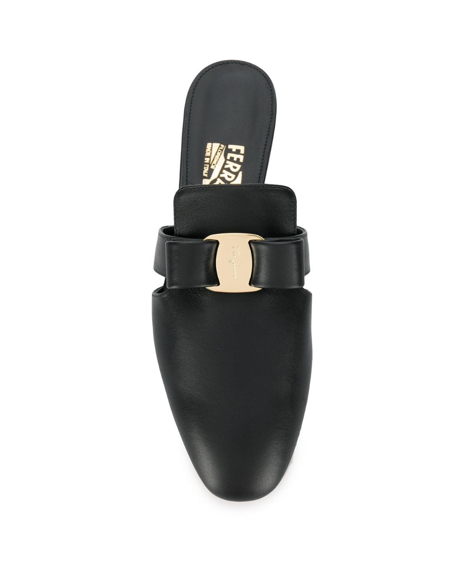 Ferragamo Briza Vara Bow-embellished Mules In Black