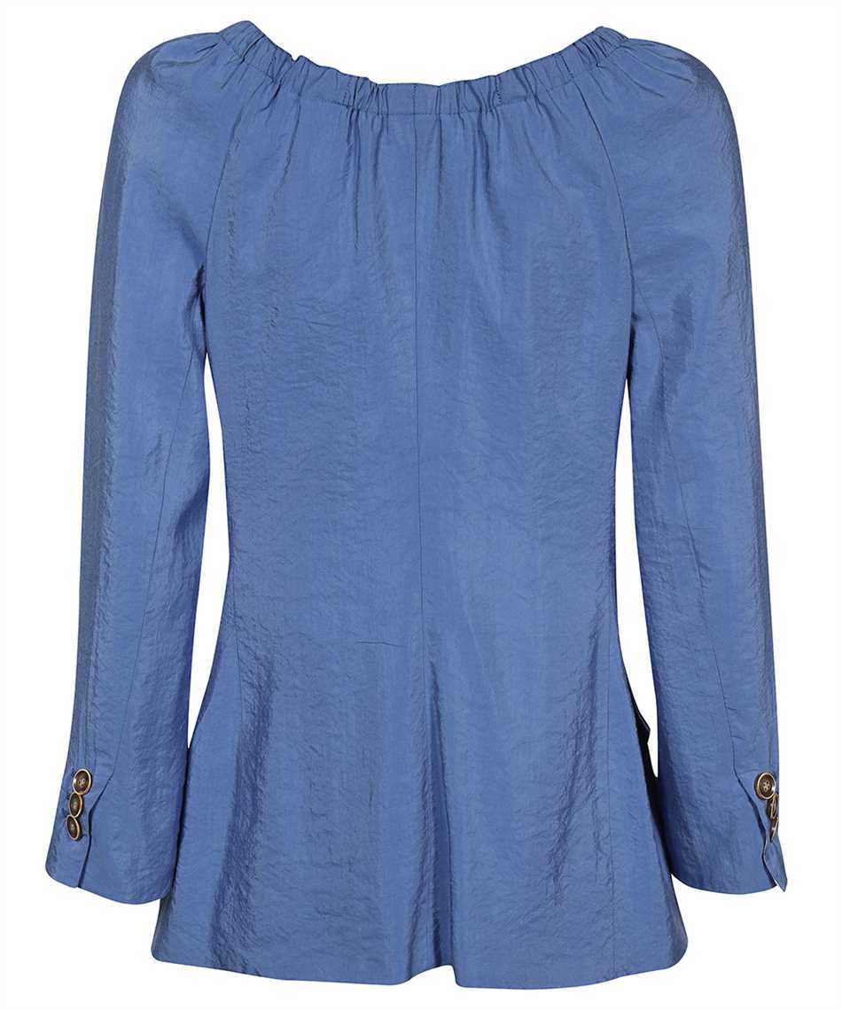 Emporio Armani Double-breasted Silk Jacket In Blue