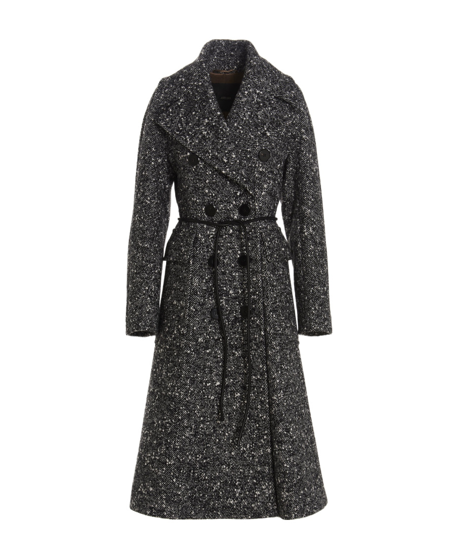 Max Mara Double-breasted Tweed Coat In Gray