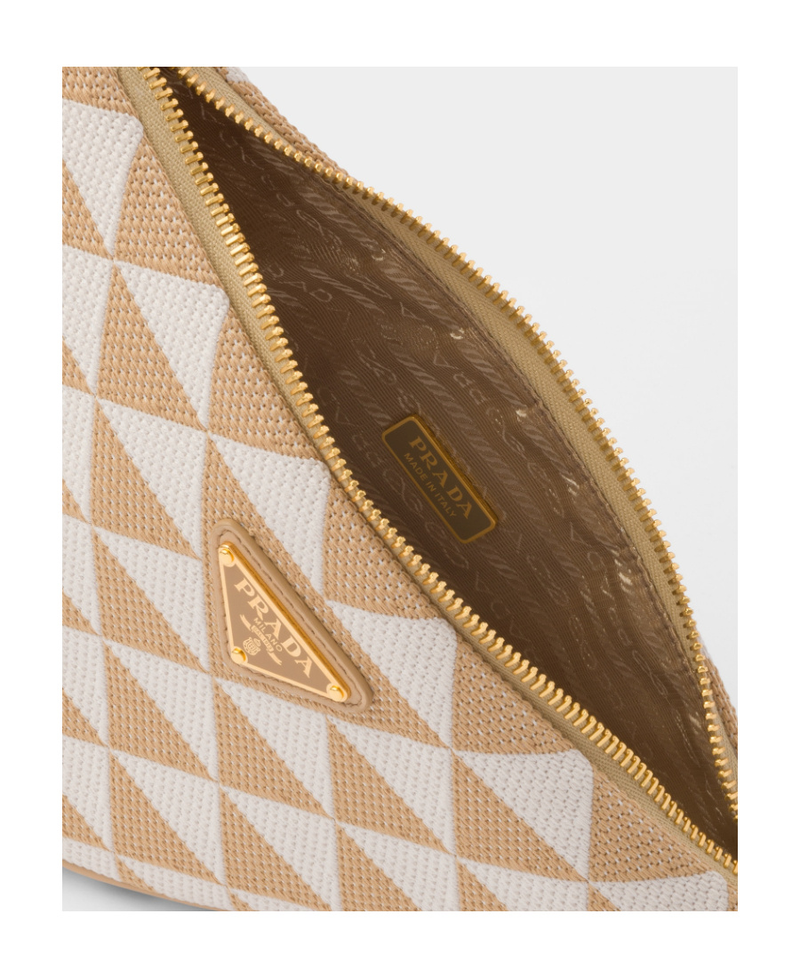 Prada Symbole Triangle-logo Shoulder Bag In Nude