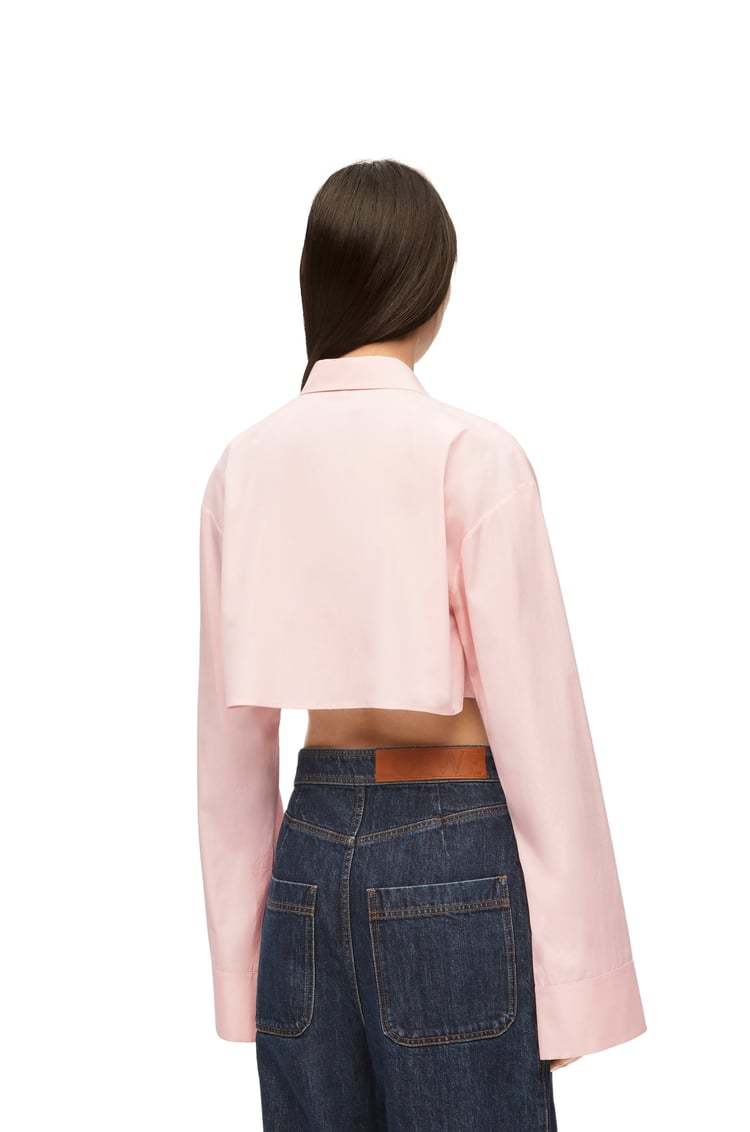 Loewe Cropped Shirt In Cotton In Pink