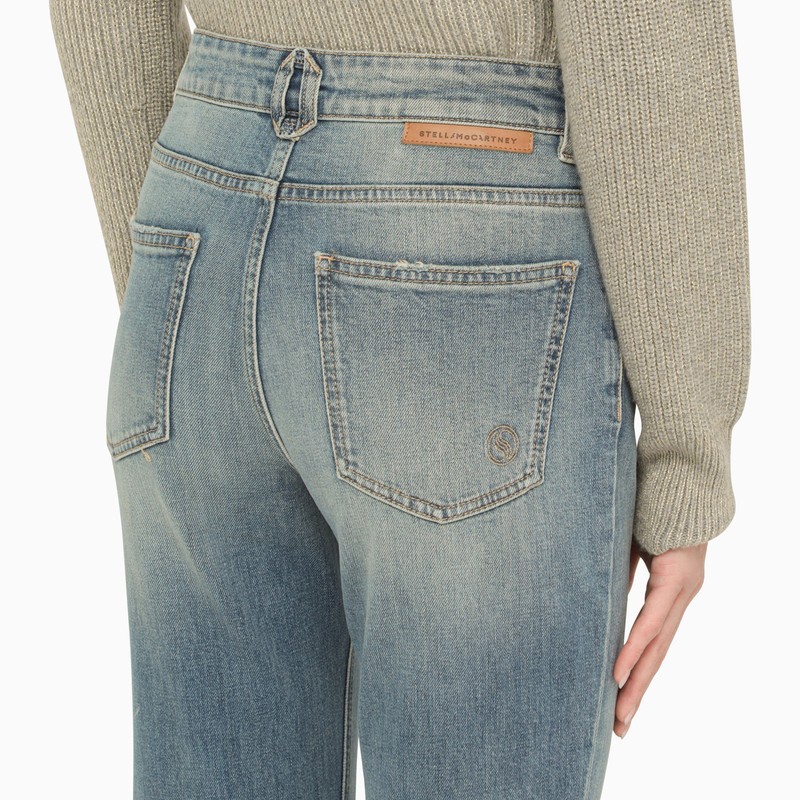 Stella Mccartney Distressed Bootcut Jeans In Gray