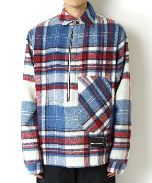 We11 Done Checked-print Shirt Jacket In Multicolor