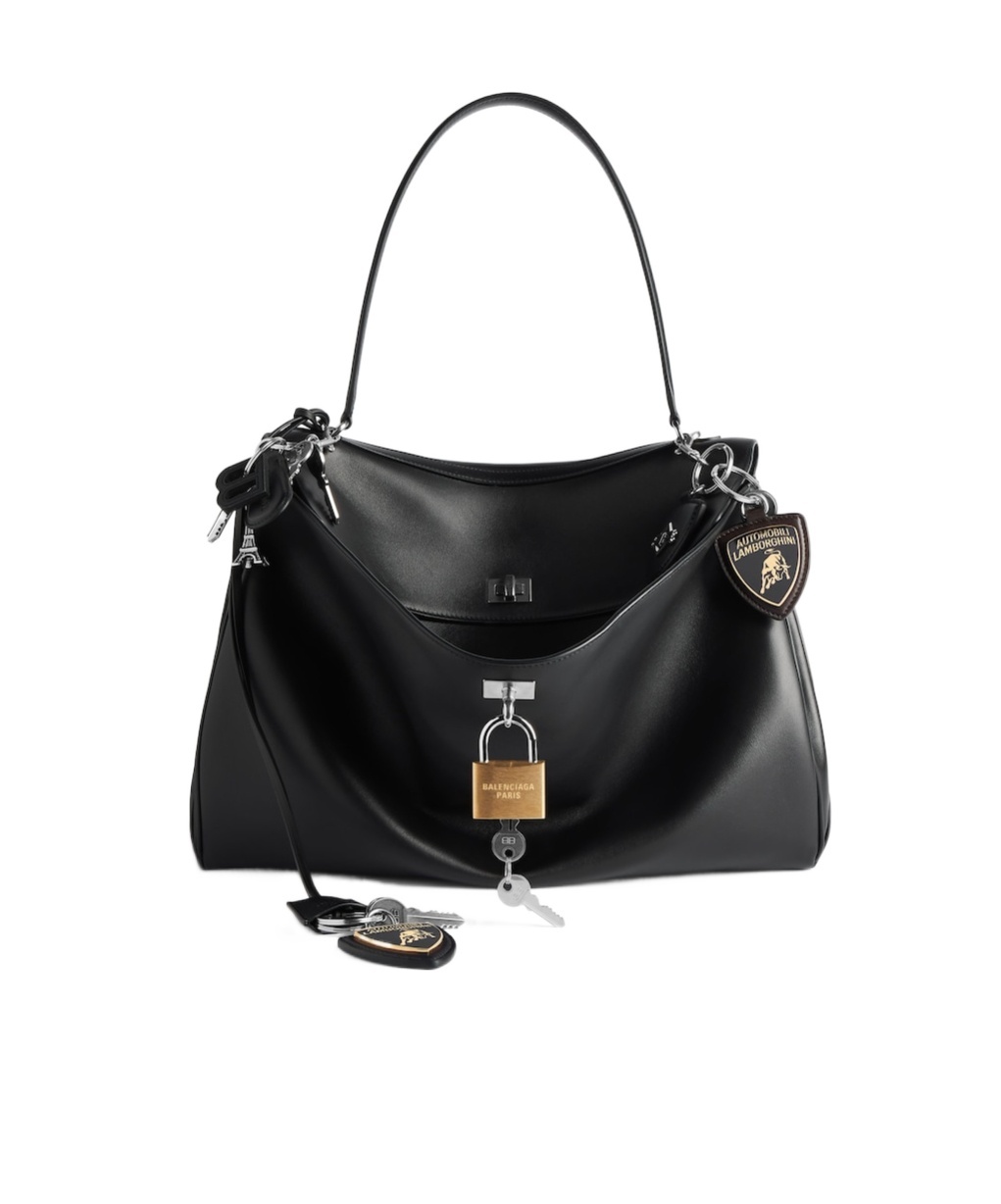 Balenciaga Men's   Automobili Lamborghini Rodeo Handbag Large With Charms In Black
