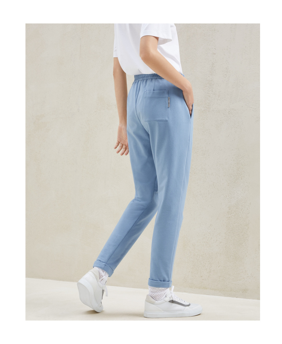 Brunello Cucinelli Blue Slim Rope Sweatpants In Blue