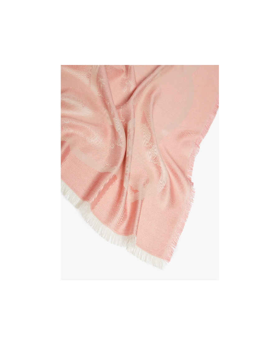 Max Mara Jacquard Silk Scarf In Pink