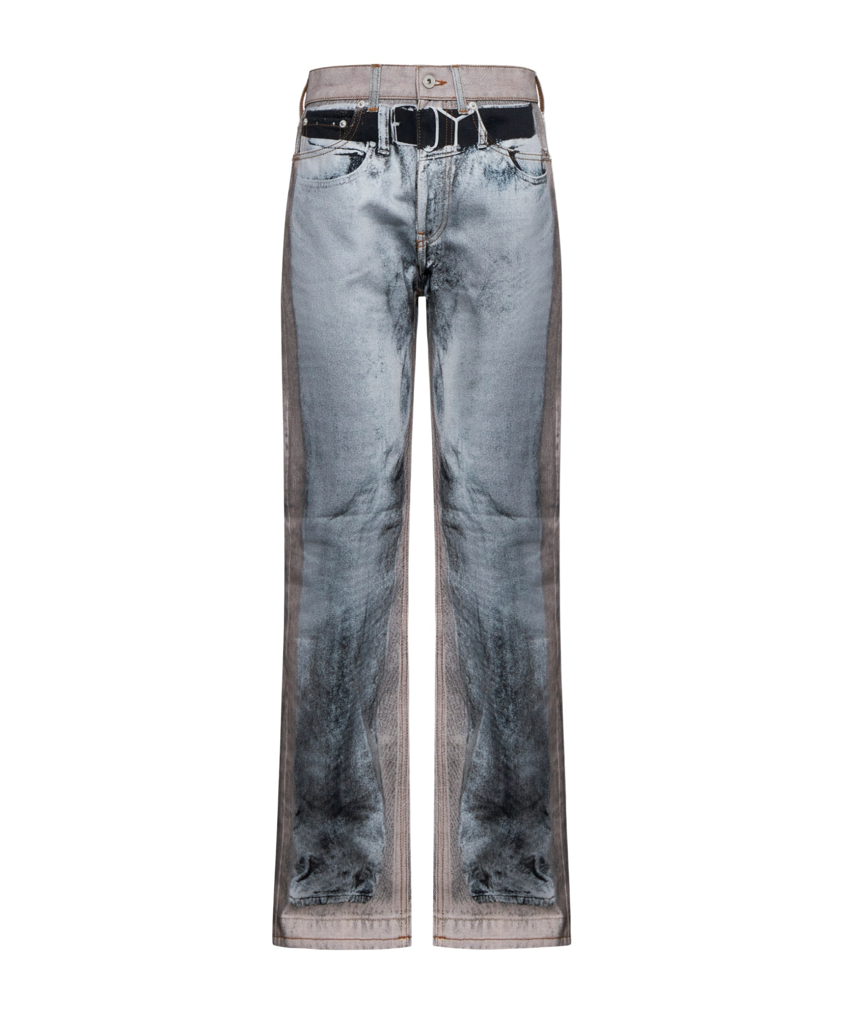 Shop Y/project Trompe L'oeil Jeans In Gray