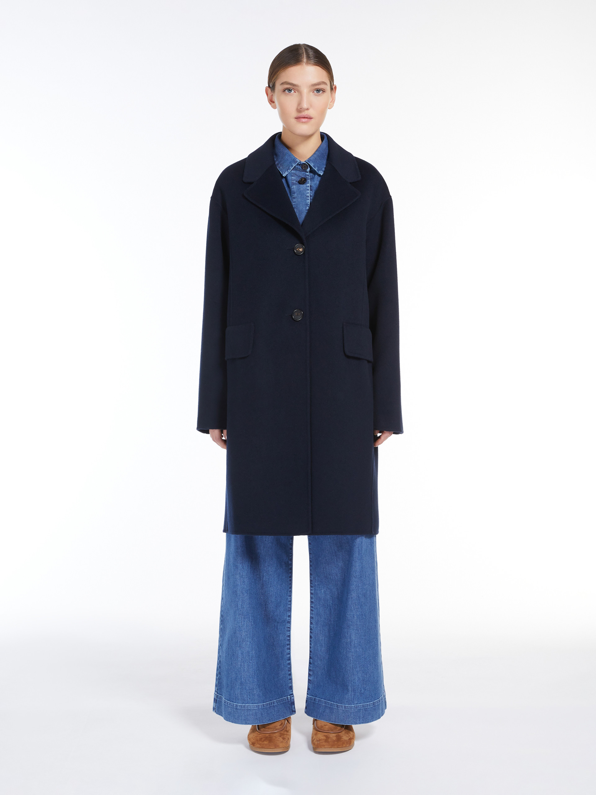 Max Mara Single-breasted Wool Coat In Black