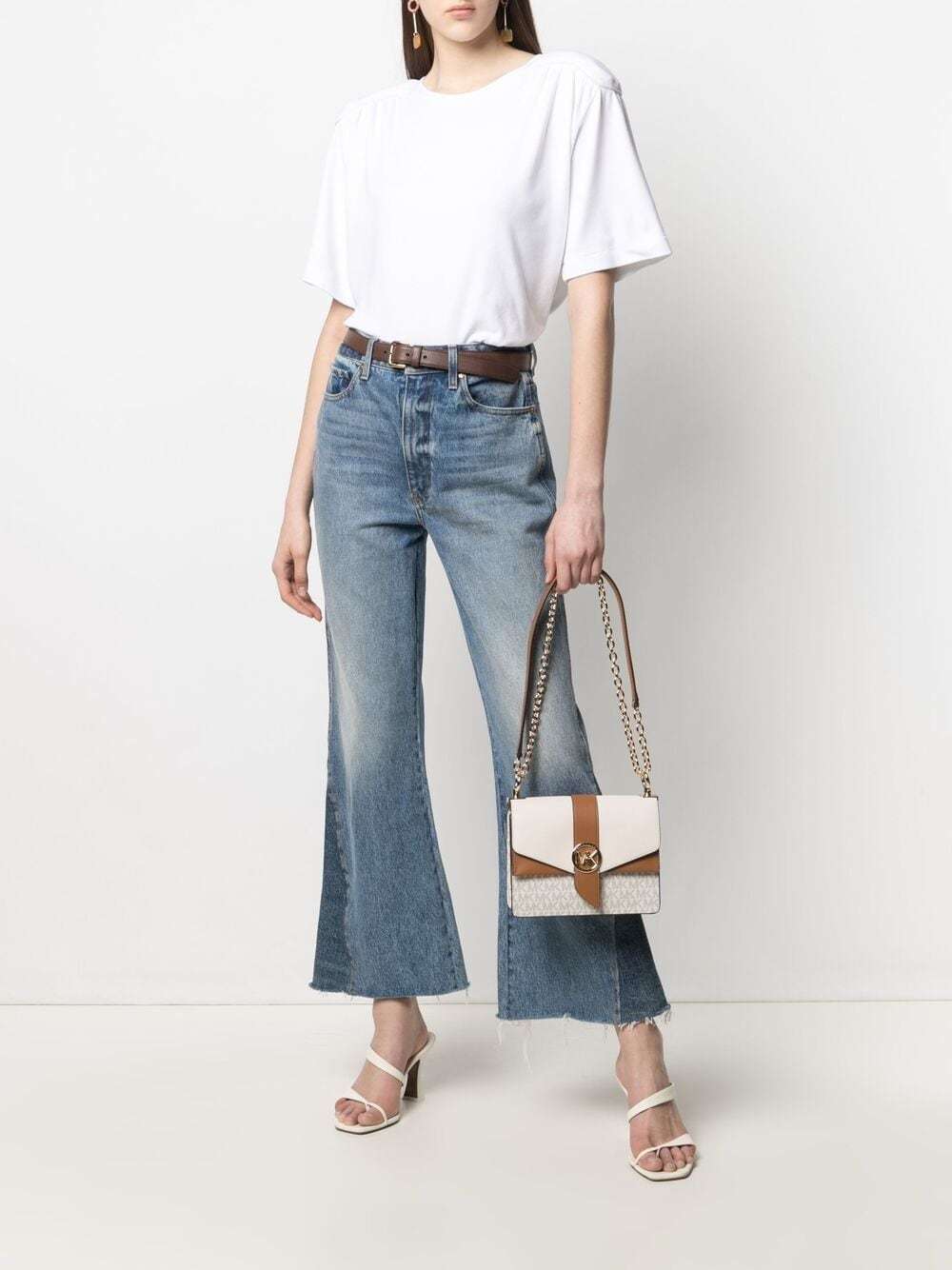Michael Michael Kors Greenwich Shoulder Bag In White