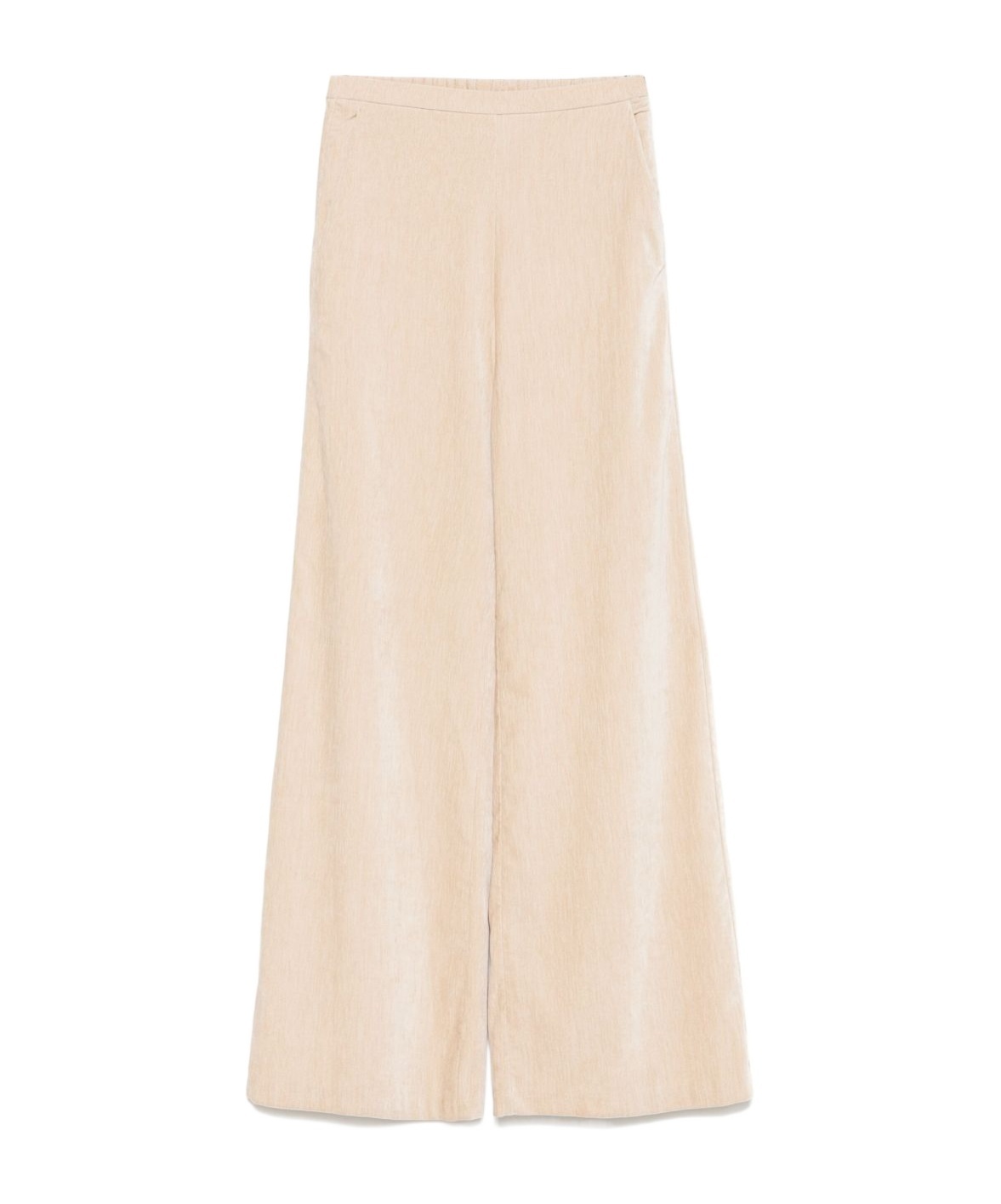 Forte Forte High-waisted Wide Leg Velvet Trousers In Neutral