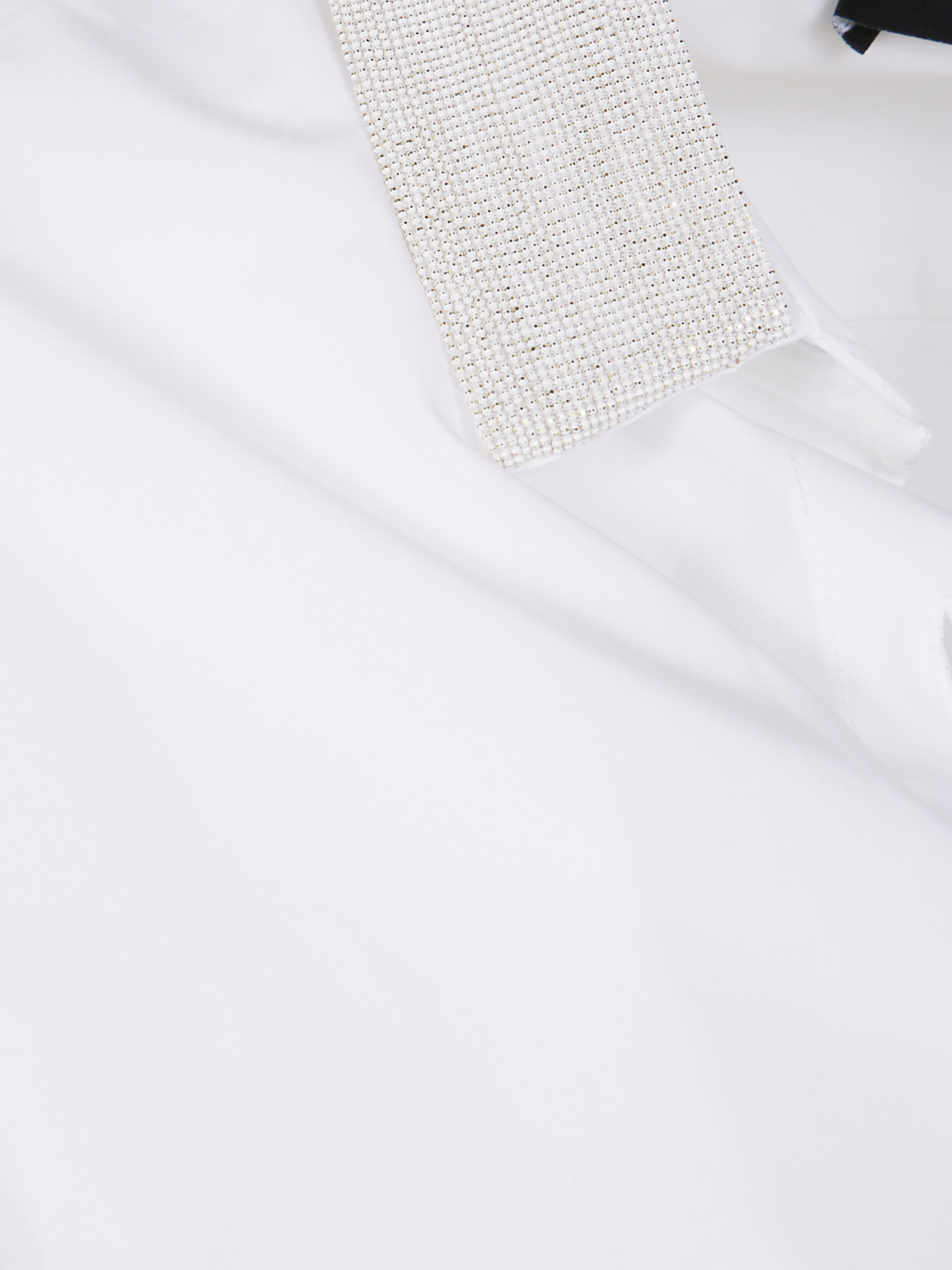 Fabiana Filippi Shirt With Filo Diamante Collar In White