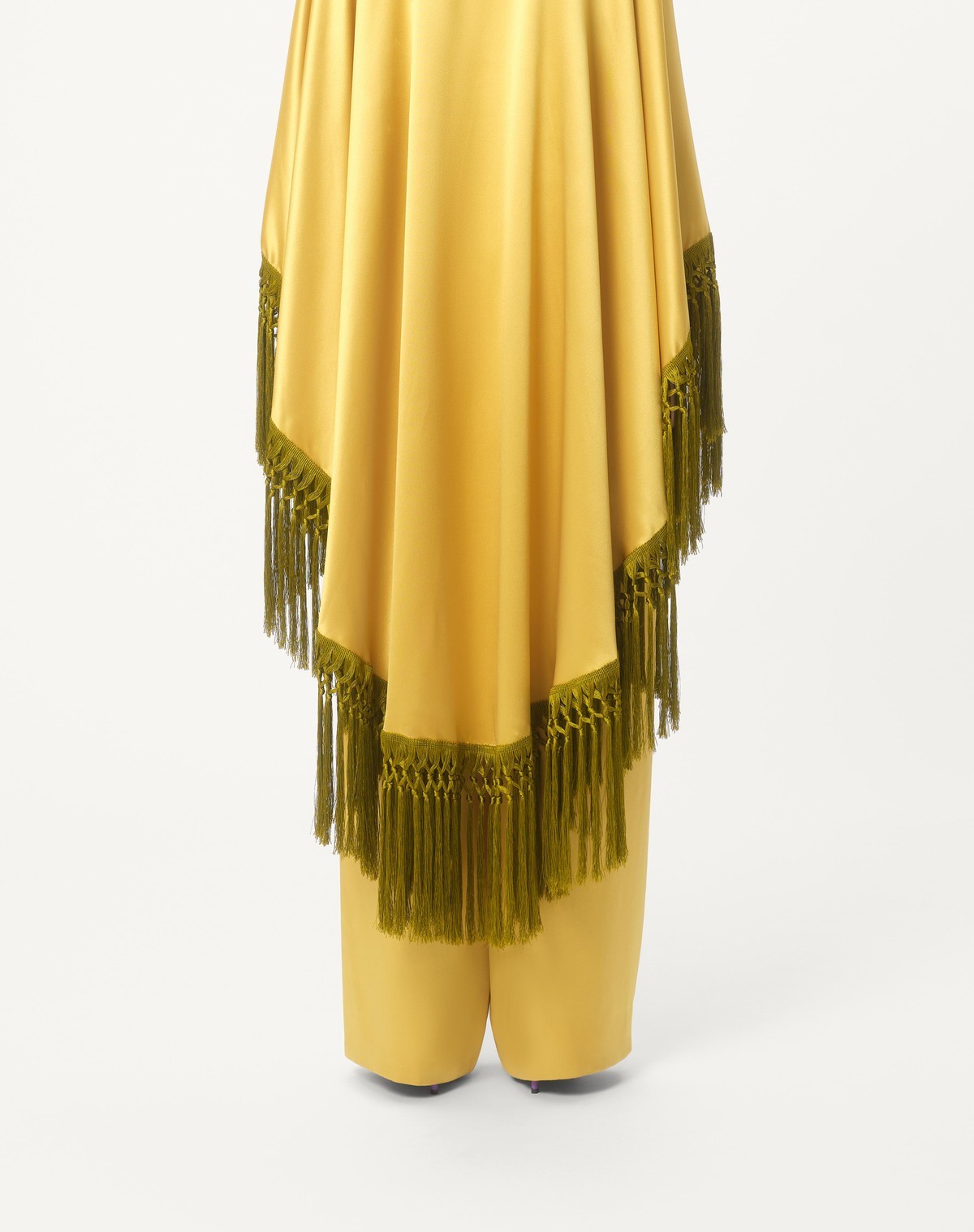 Valentino Pantalon En Double Duchesse Femme Or 38 In Medallion