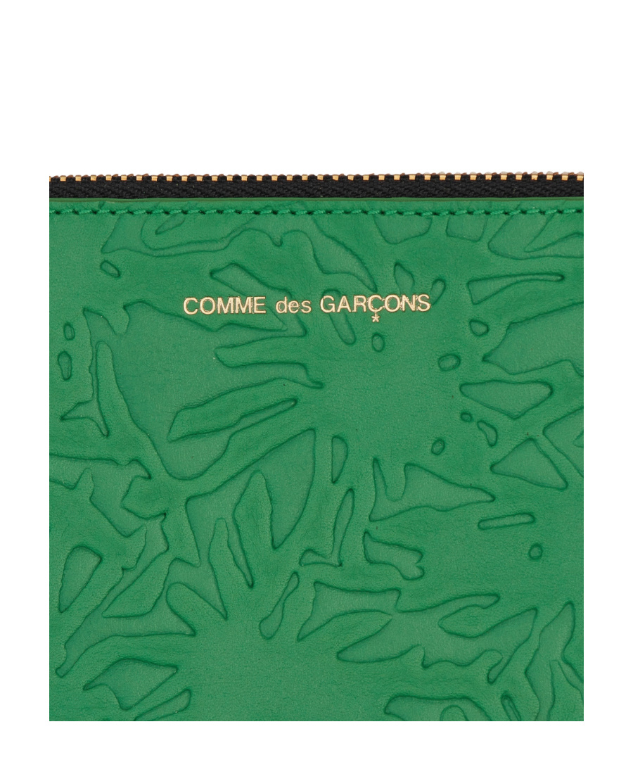 Comme Des Garçons Logo Wallet In Green