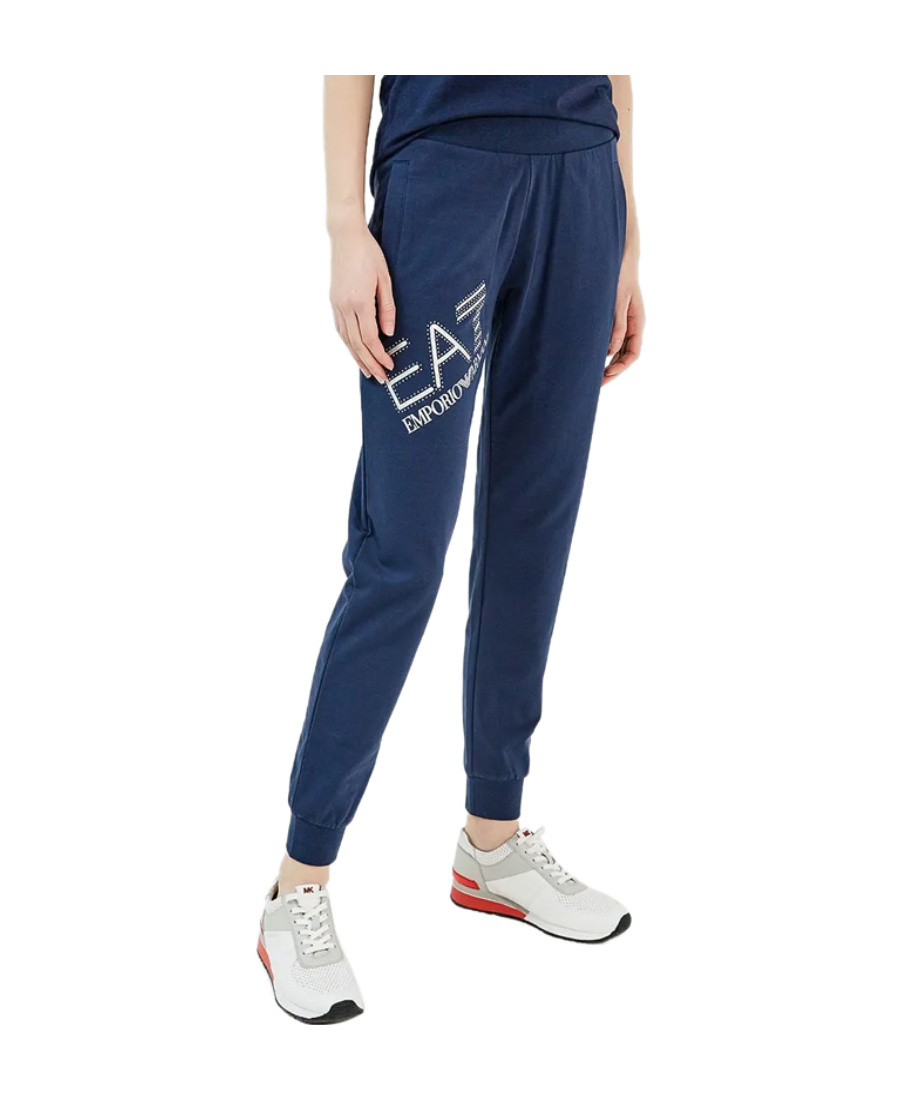 Ea7 Logo Sweatpants In Blue
