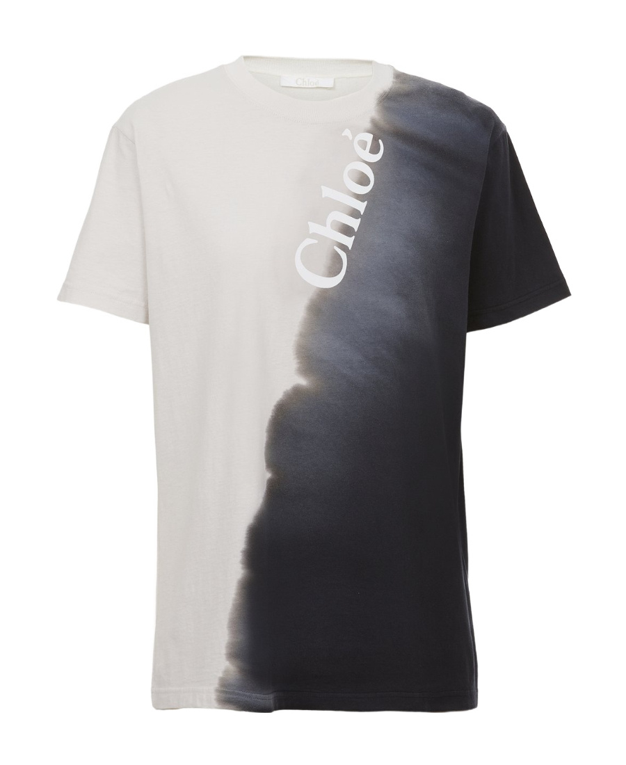 Chloé T-shirt Col Rond Femme Noir Taille L 100% Coton In White