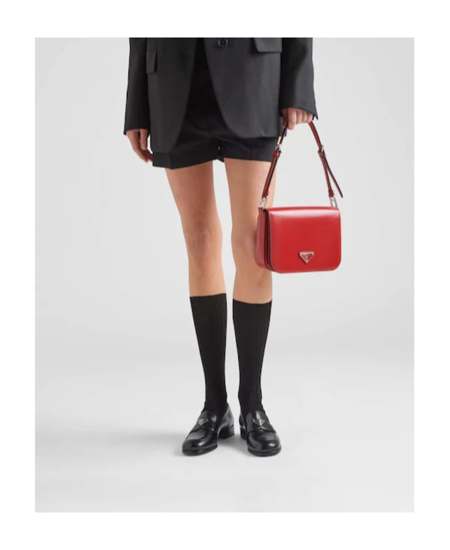 Prada Logo-plaque Leather Loafers In Black