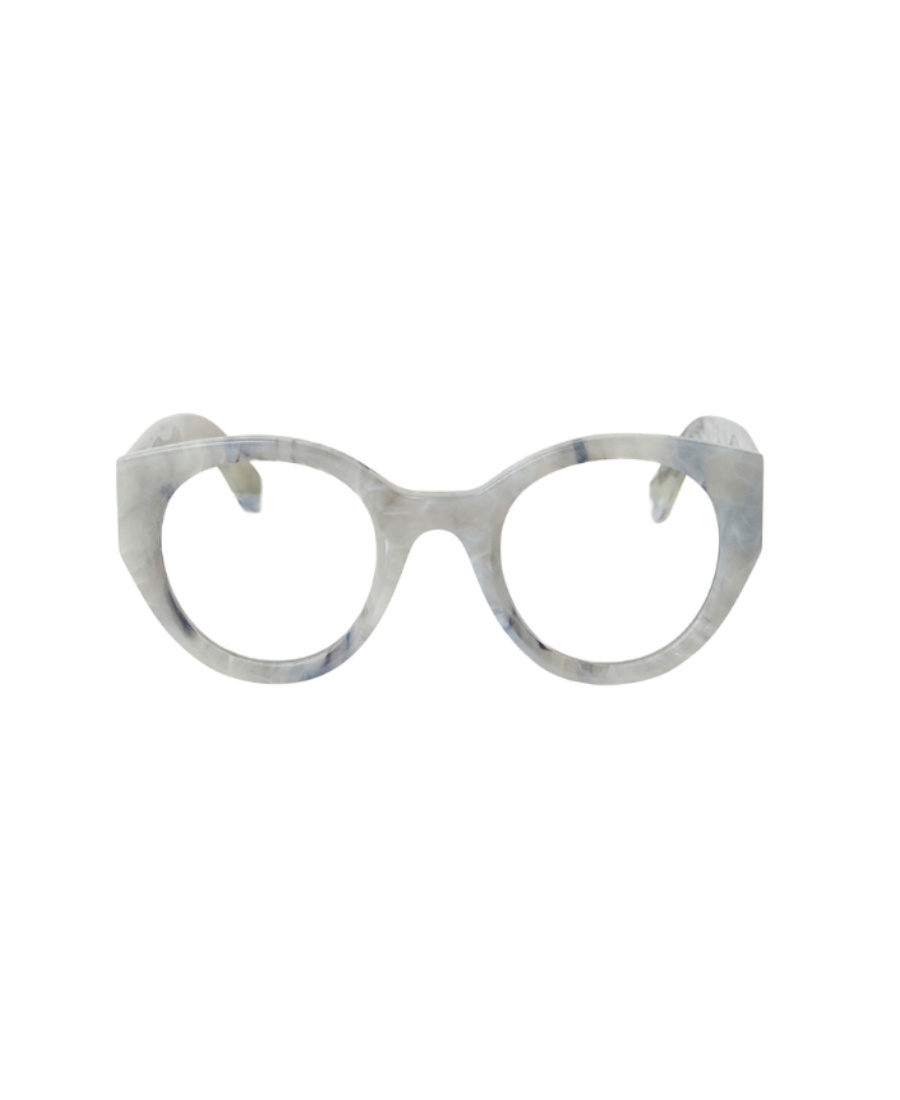 Off-white Optical Style 41 Round Frame Glasses In Gray