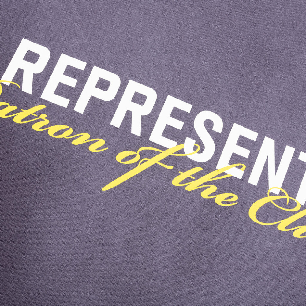 Represent Mens Plum Patron The Club Crewneck Cotton-jersey T-shirt Xl In Purple