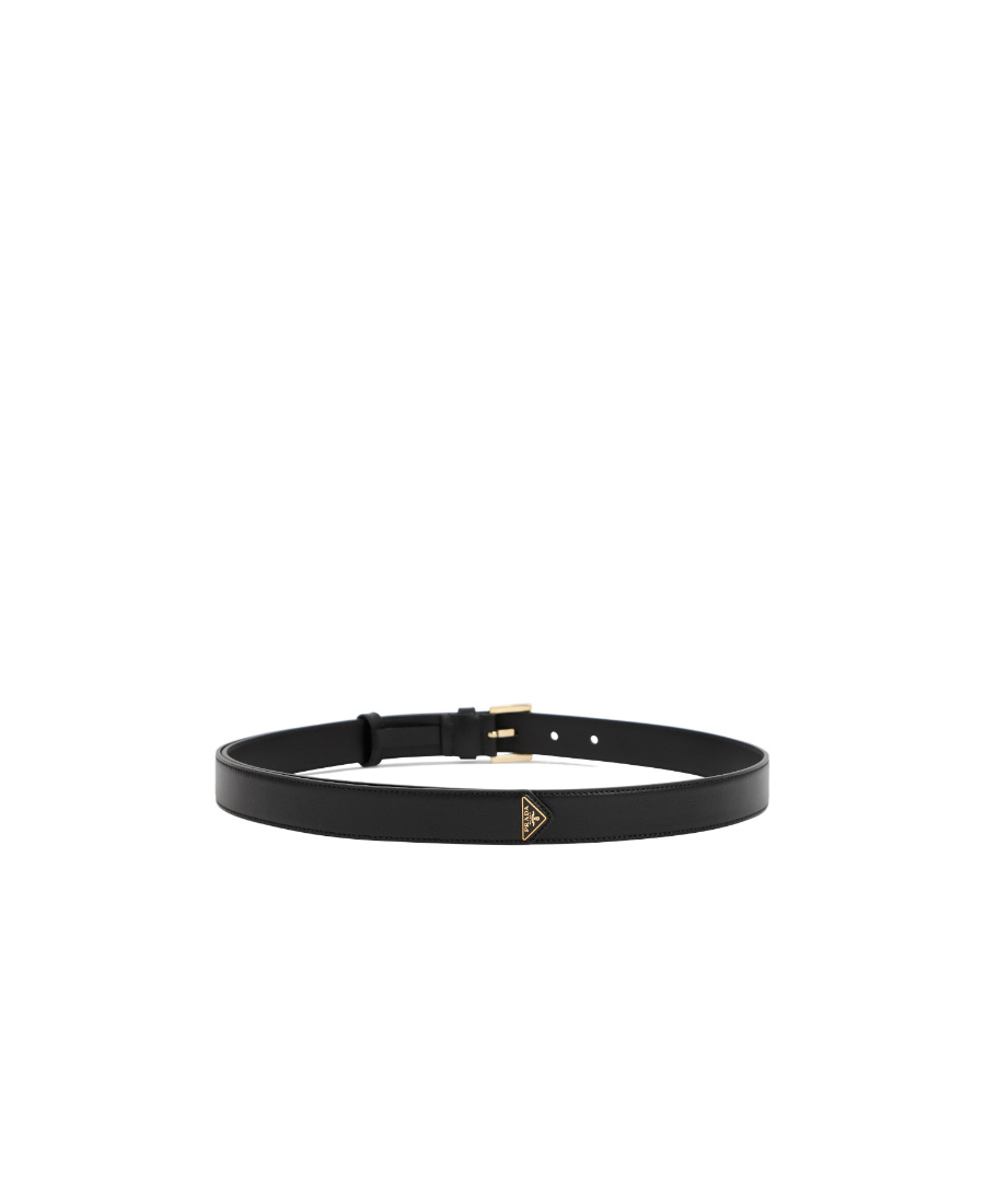 Shop Prada Leather Belt In Black