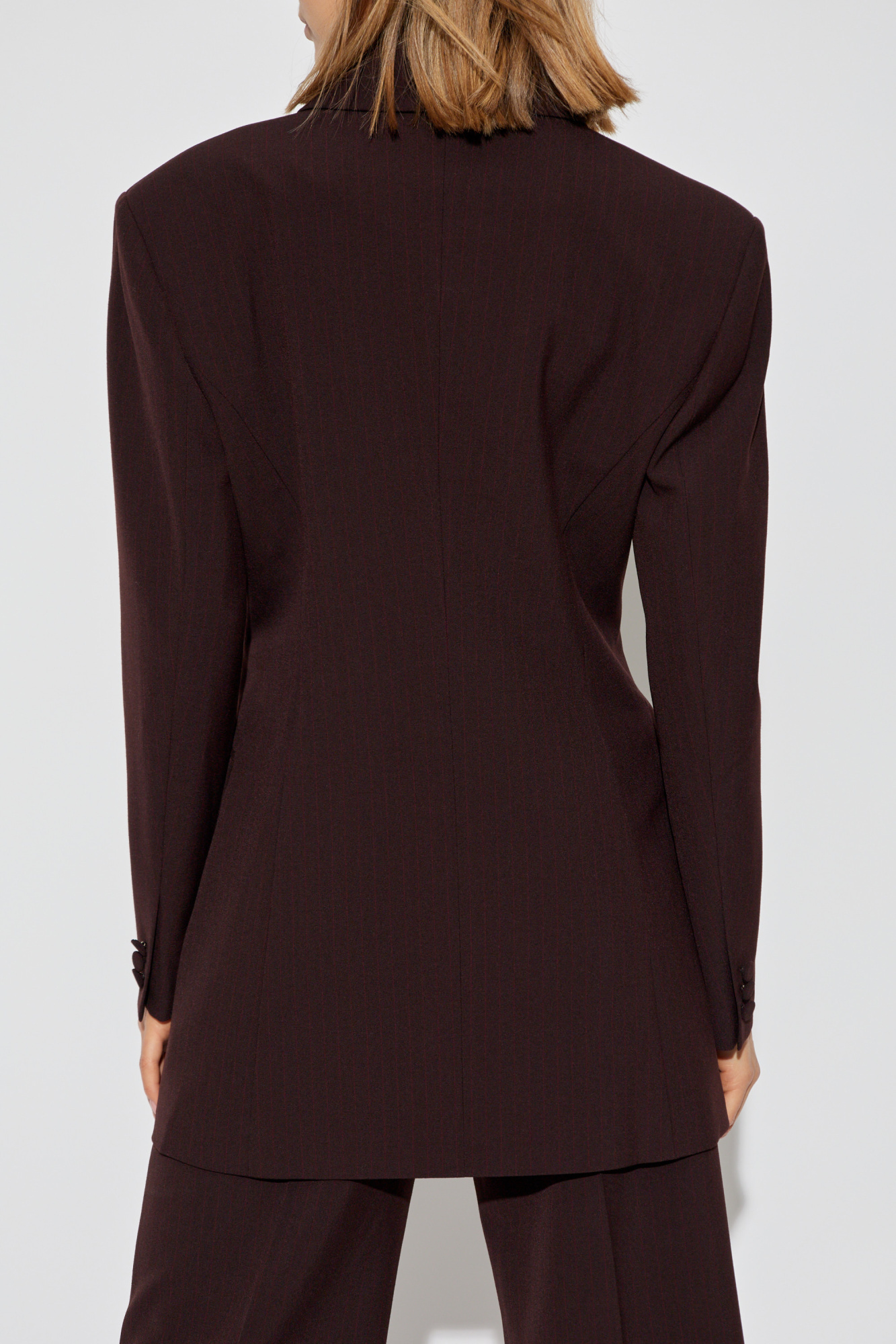 Shop Aeron Blazer With Striped Pattern Design In Black