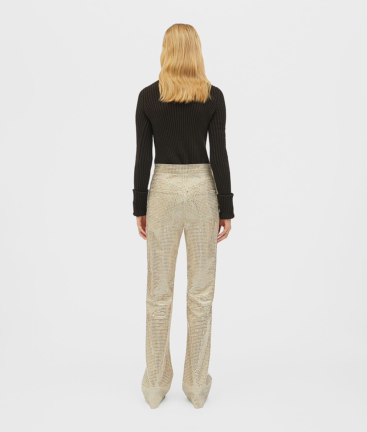 Bottega Veneta Rib Knit Turtleneck Jumper In Brown