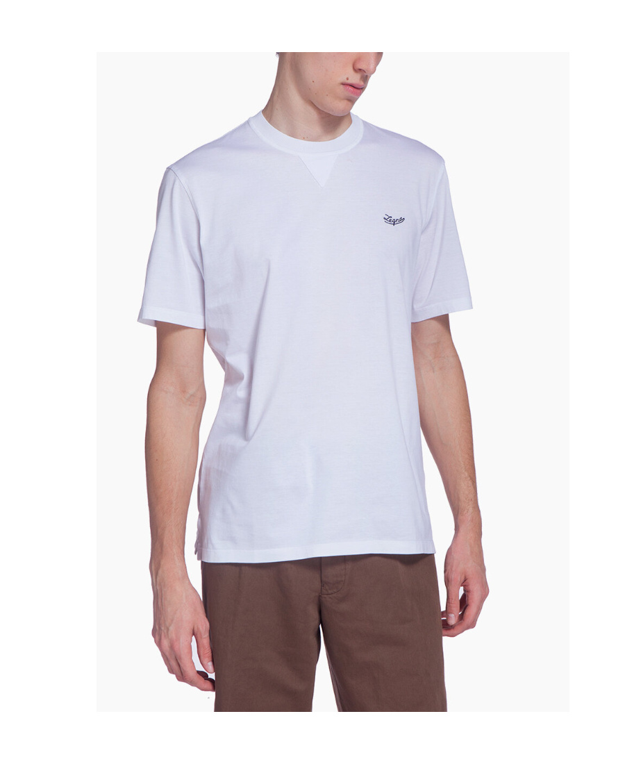 ZEGNA EMBROIDERED LOGO COTTON T-SHIRT