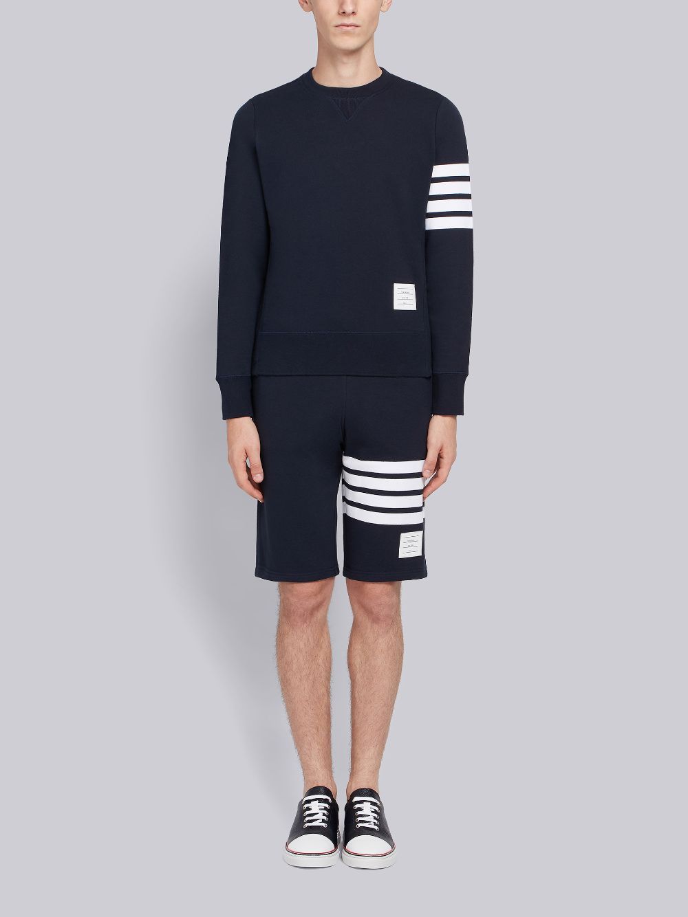 Thom Browne Pantaloncini Da Allenamento A 4 Barre In Black